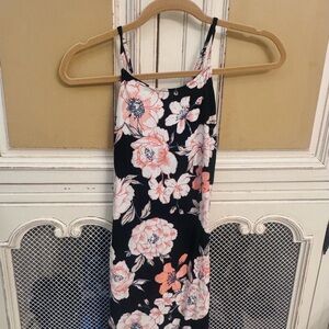 Roxy Black and Pink Floral Mini Dress